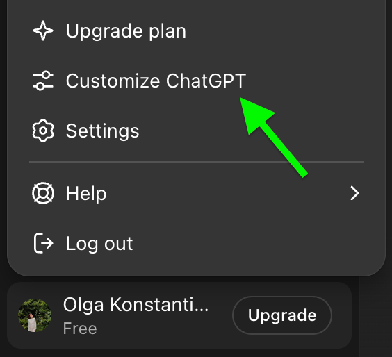 Customize ChatGPT guideline